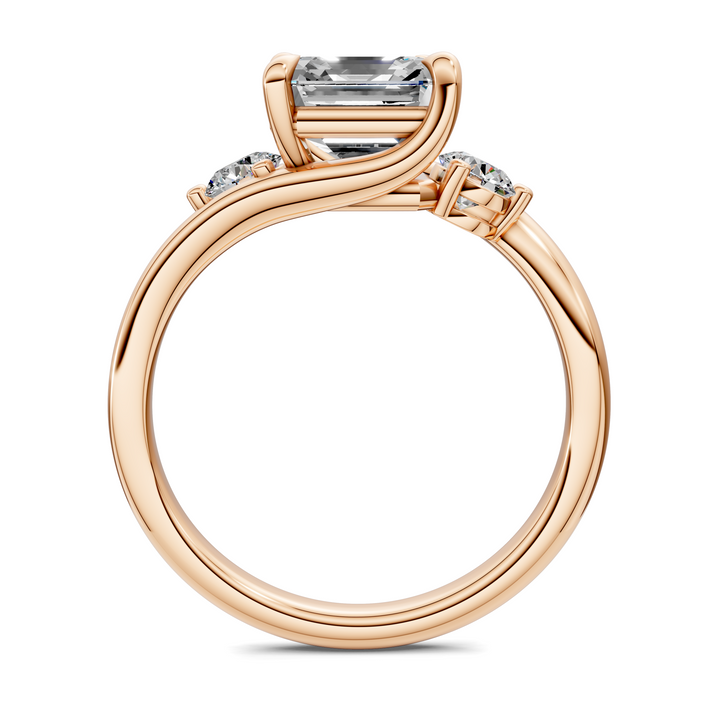 Tiara Bypass Three Stone Ring