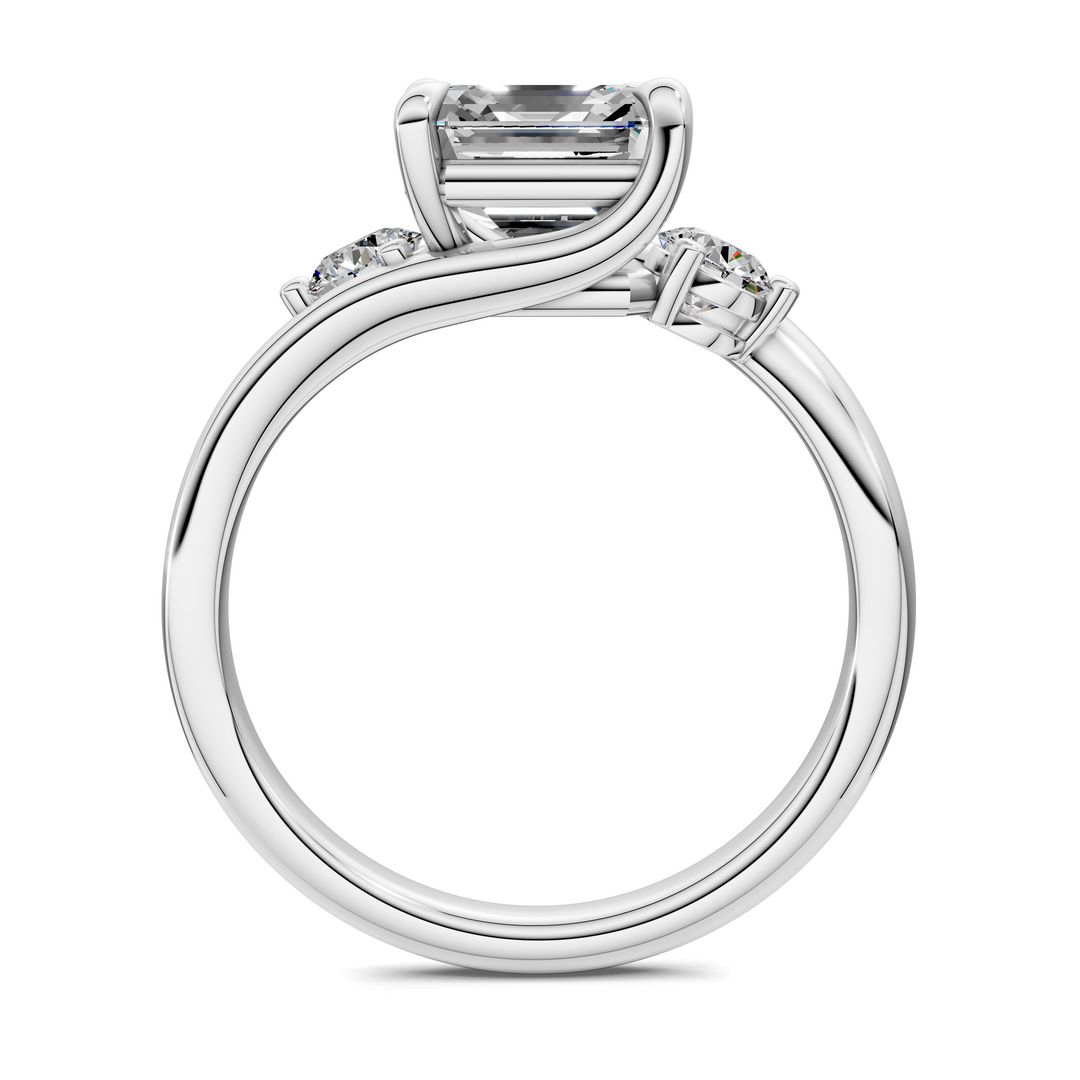Tiara Bypass Three Stone Ring