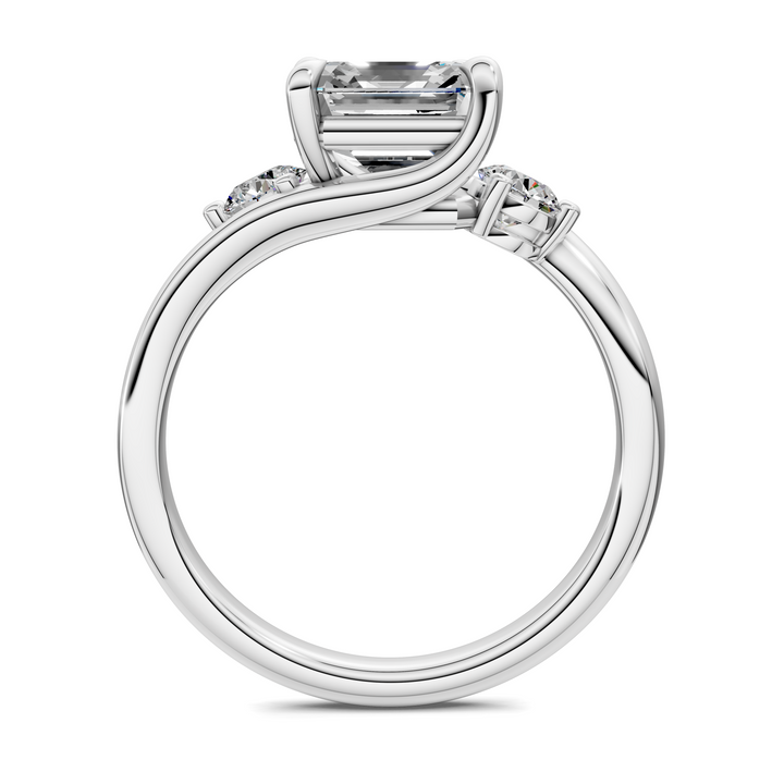 Tiara Bypass Three Stone Ring