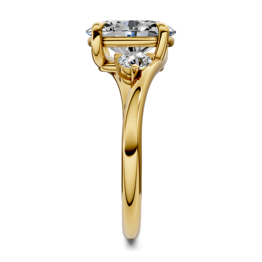 Tiara Bypass Three Stone Ring