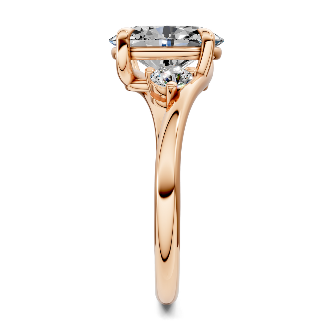 Tiara Bypass Three Stone Ring