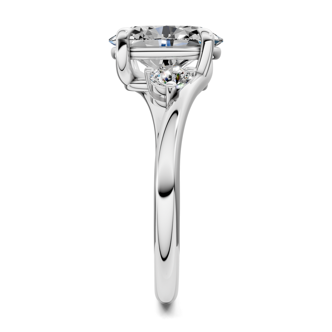 Tiara Bypass Three Stone Ring