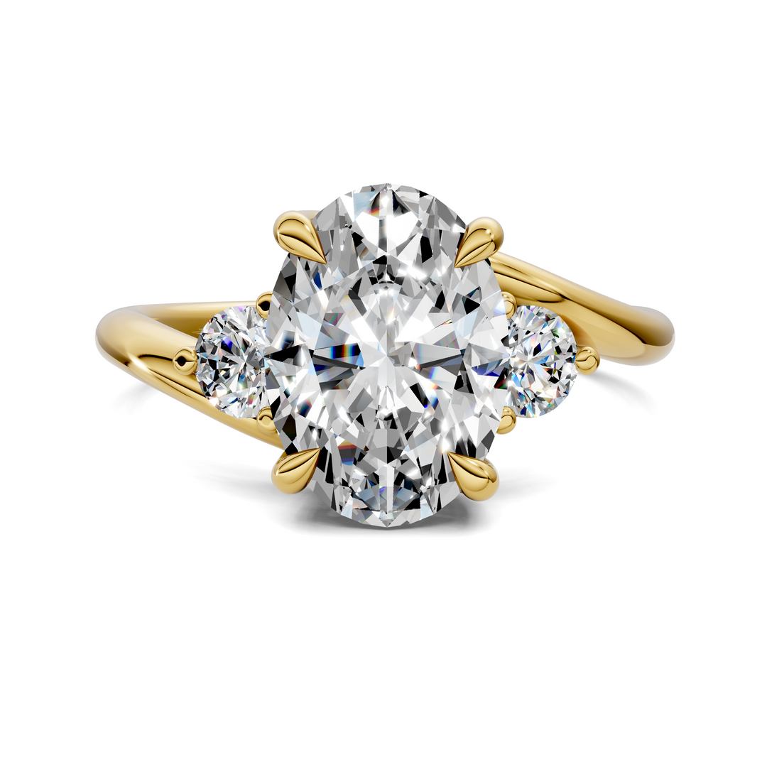 Tiara Bypass Three Stone Ring