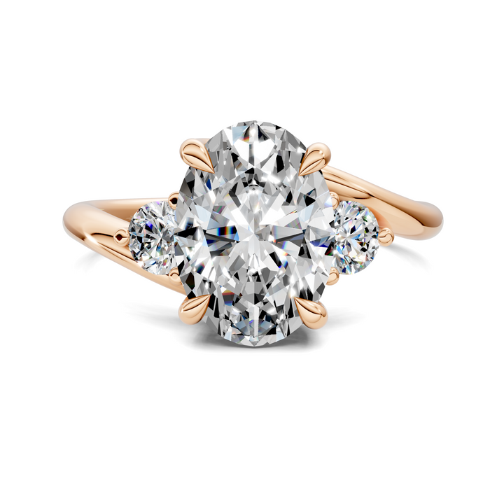 Tiara Bypass Three Stone Ring