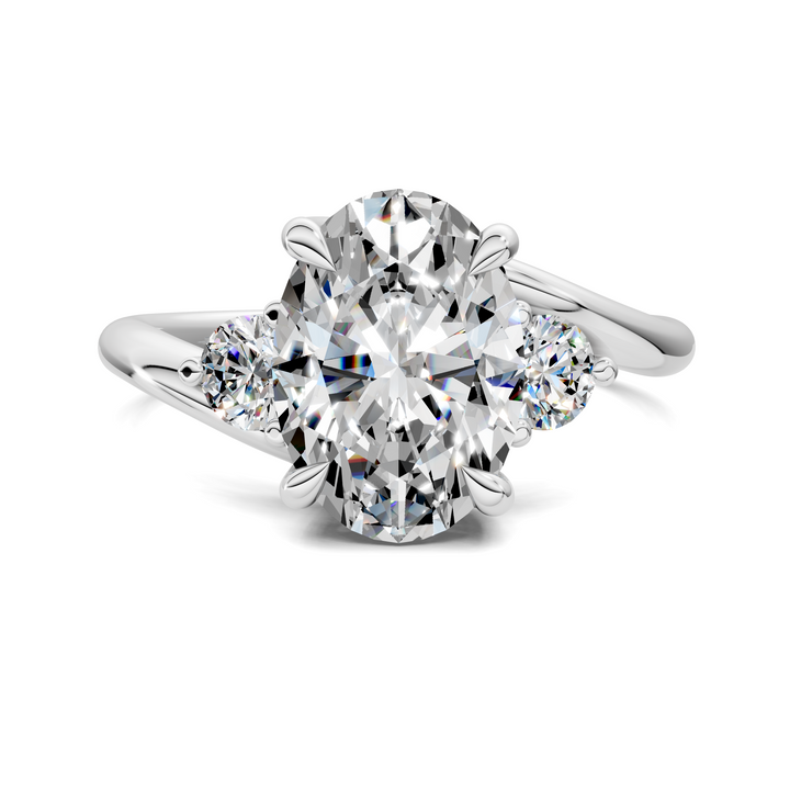 Tiara Bypass Three Stone Ring