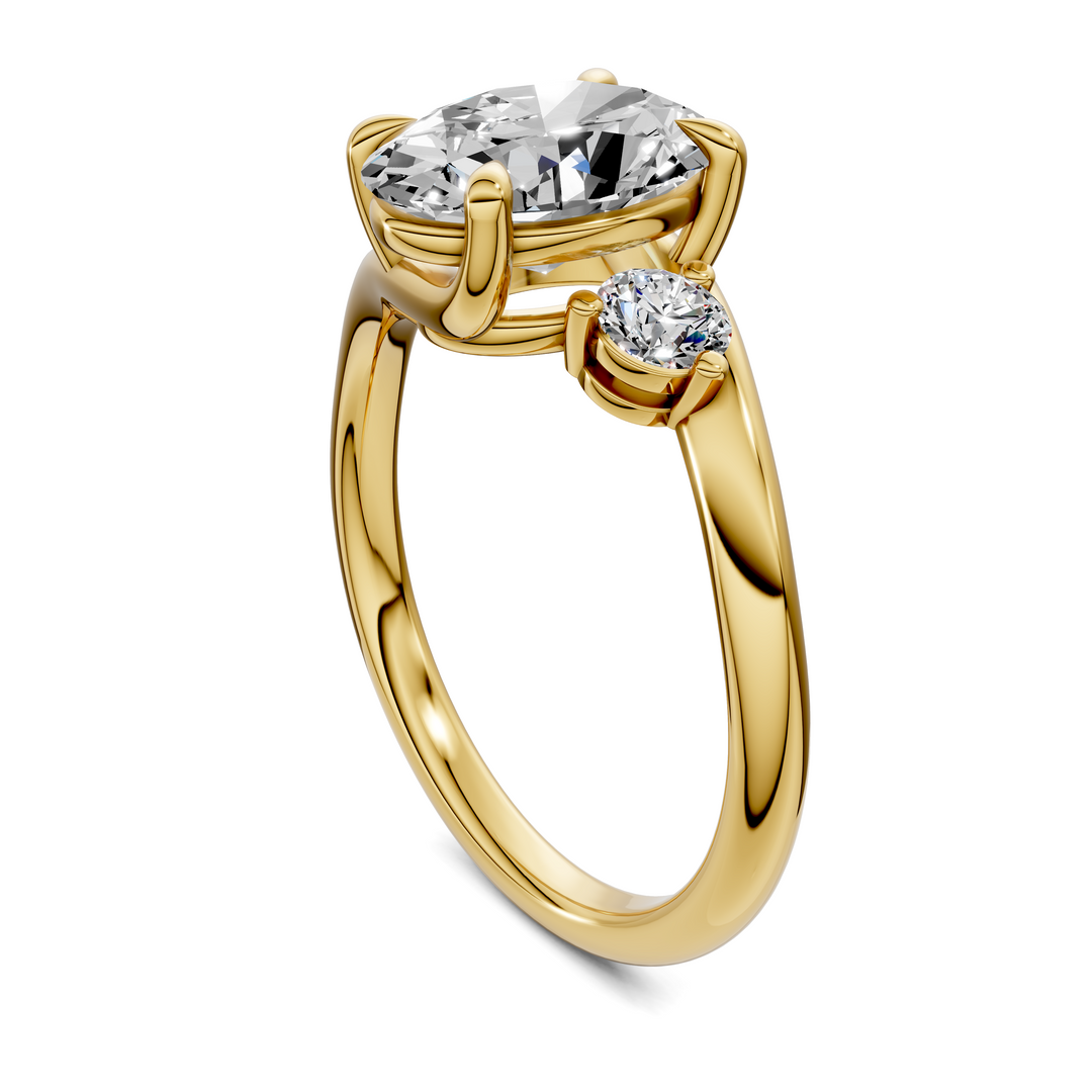 Tiara Bypass Three Stone Ring