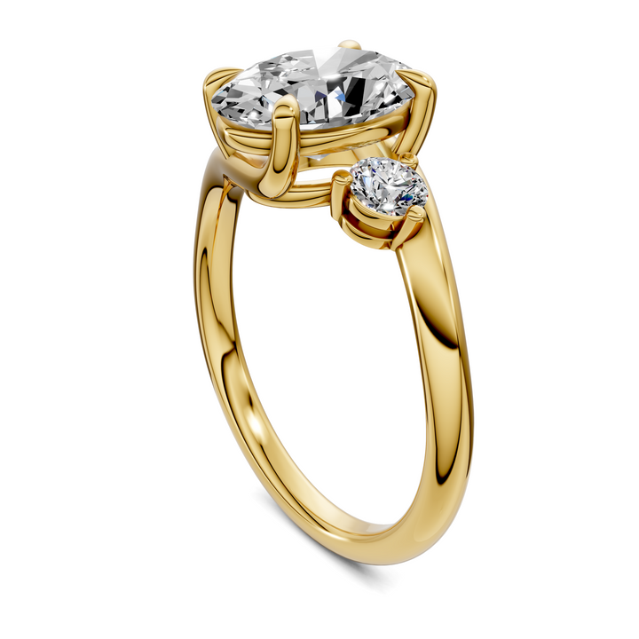 Tiara Bypass Three Stone Ring