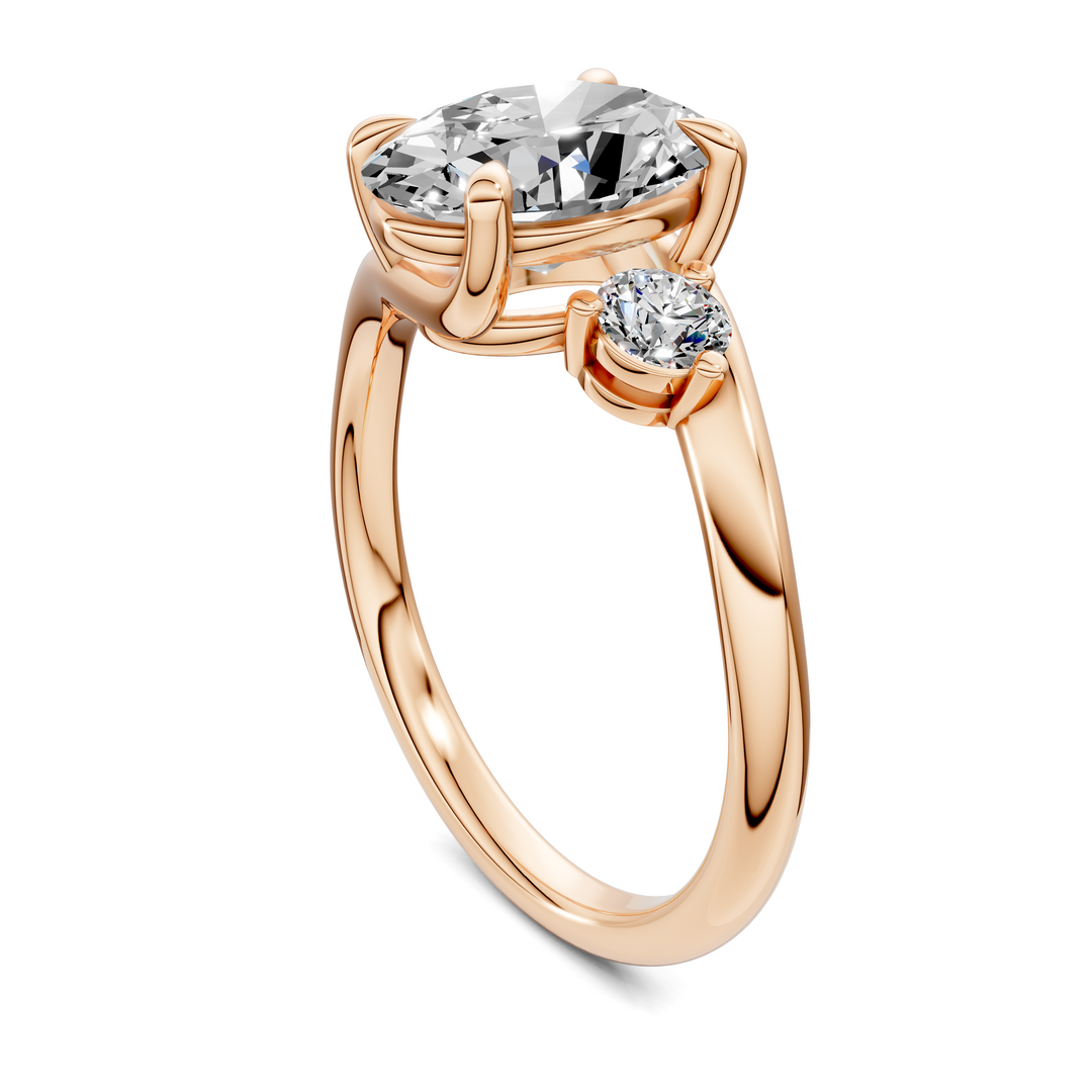 Tiara Bypass Three Stone Ring