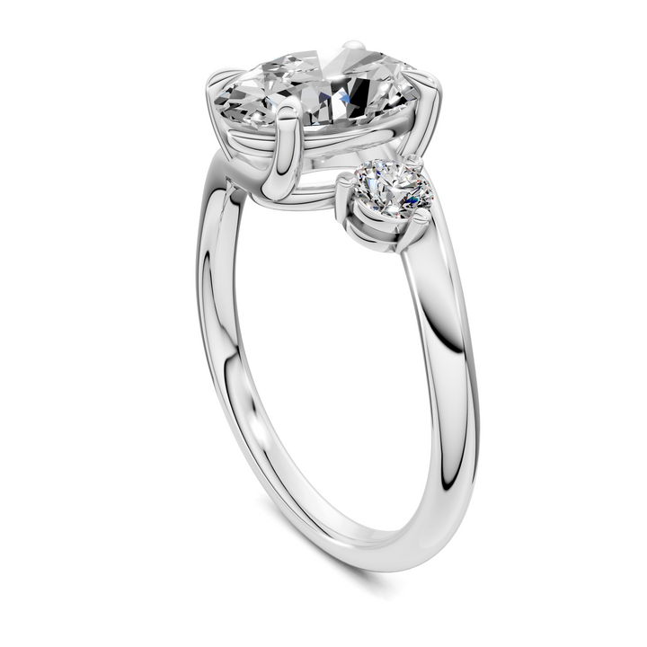 Tiara Bypass Three Stone Ring