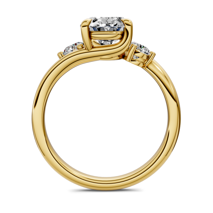 Tiara Bypass Three Stone Ring