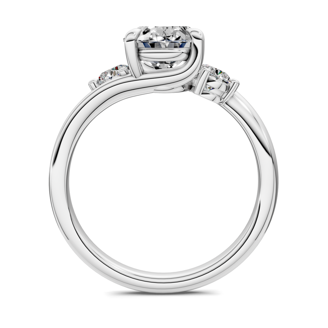 Tiara Bypass Three Stone Ring