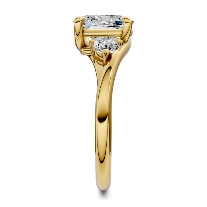 Tiara Bypass Three Stone Ring