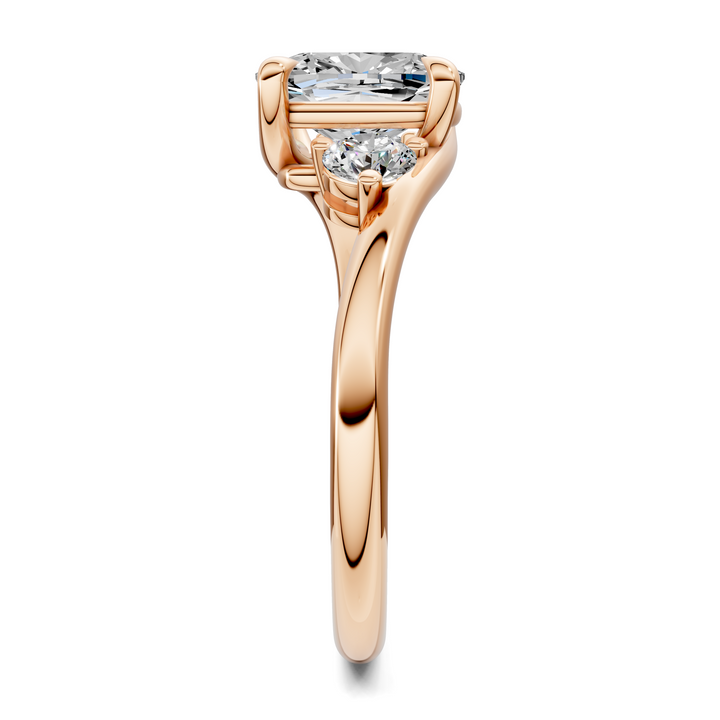 Tiara Bypass Three Stone Ring
