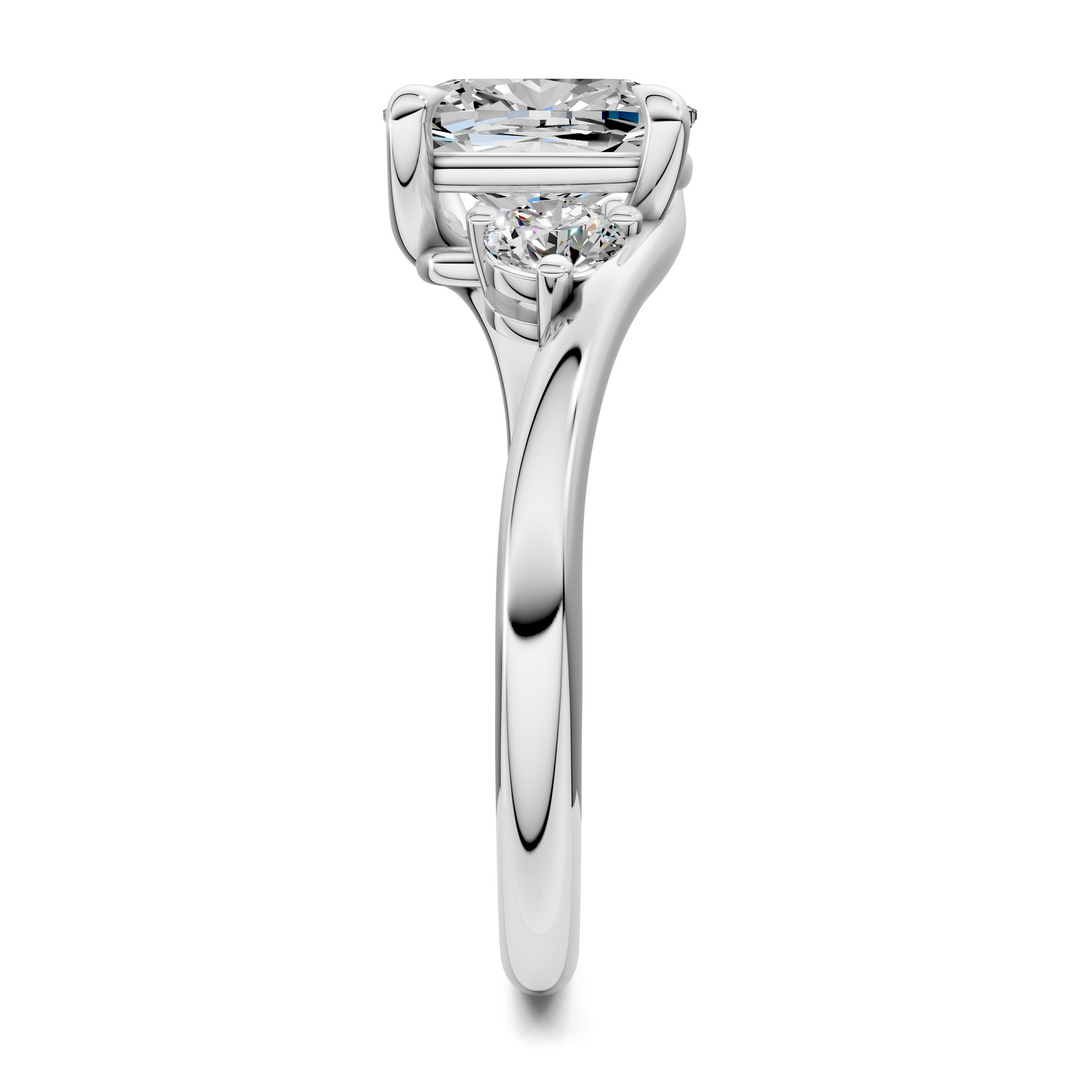 Tiara Bypass Three Stone Ring
