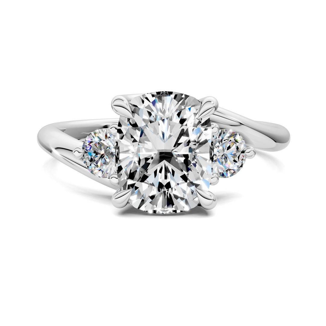 Tiara Bypass Three Stone Ring