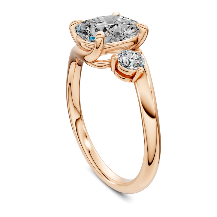Tiara Bypass Three Stone Ring