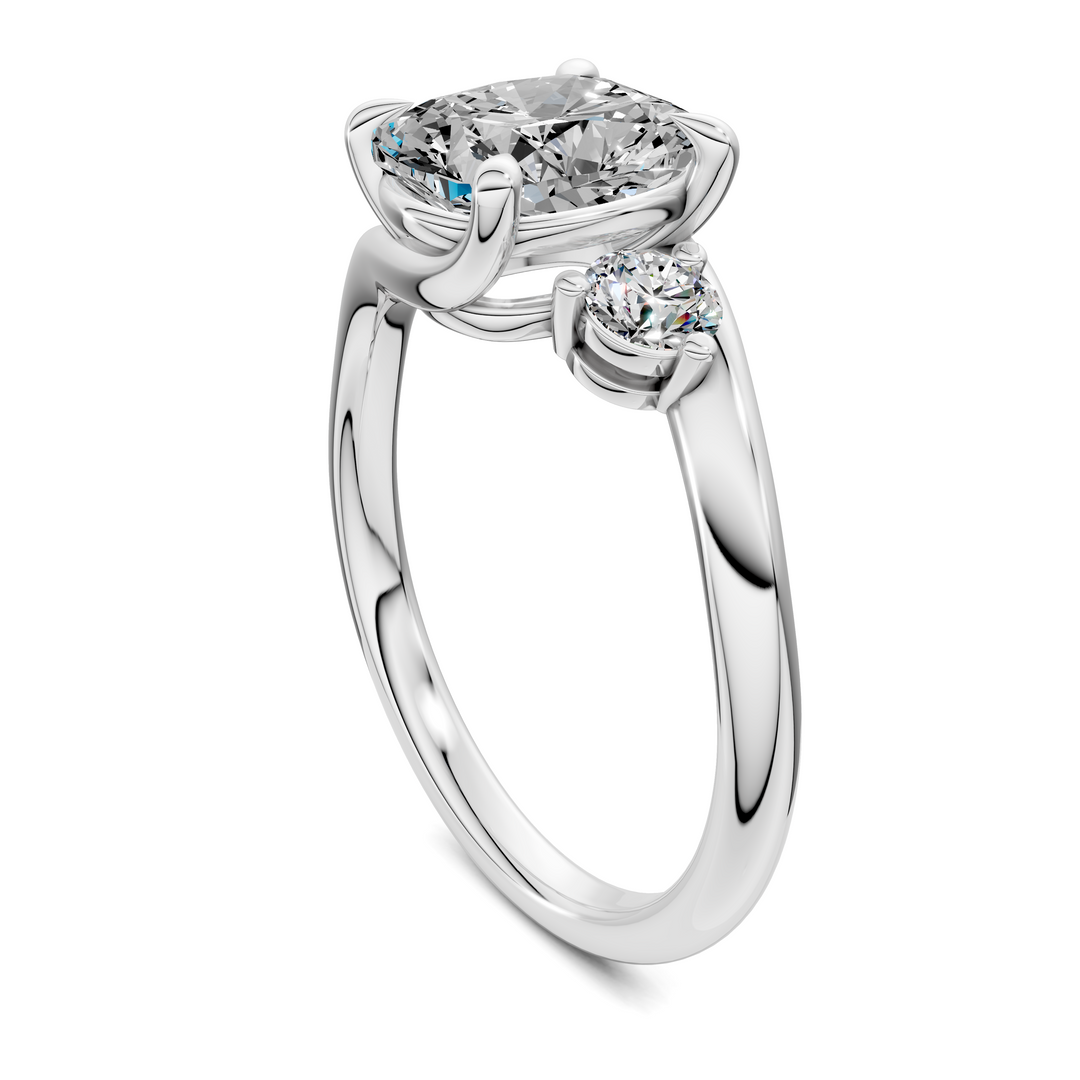 Tiara Bypass Three Stone Ring