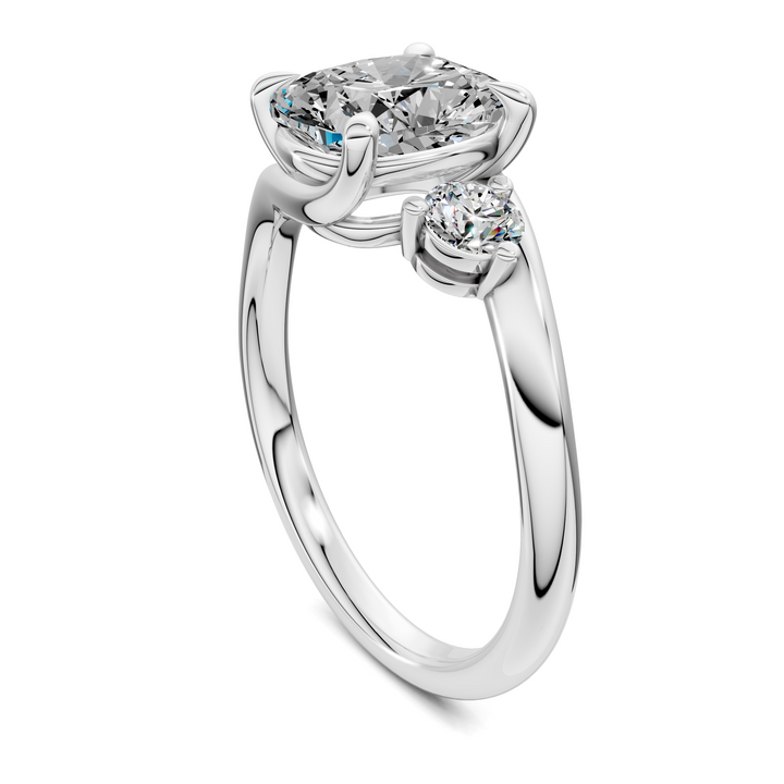 Tiara Bypass Three Stone Ring