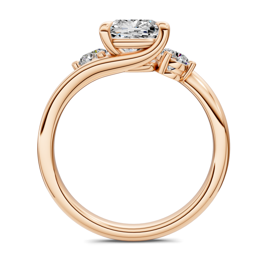 Tiara Bypass Three Stone Ring