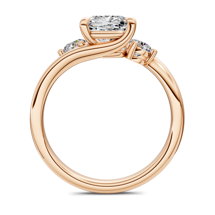 Tiara Bypass Three Stone Ring