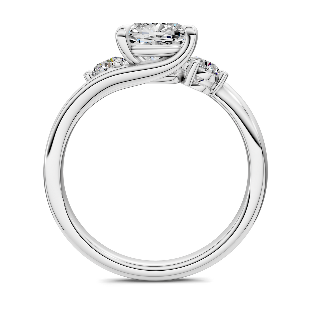 Tiara Bypass Three Stone Ring