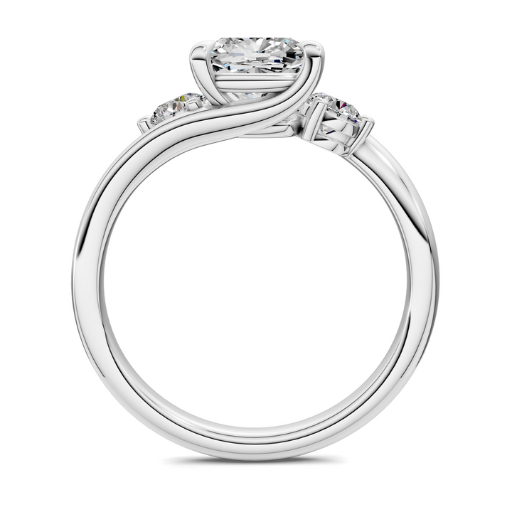 Tiara Bypass Three Stone Ring
