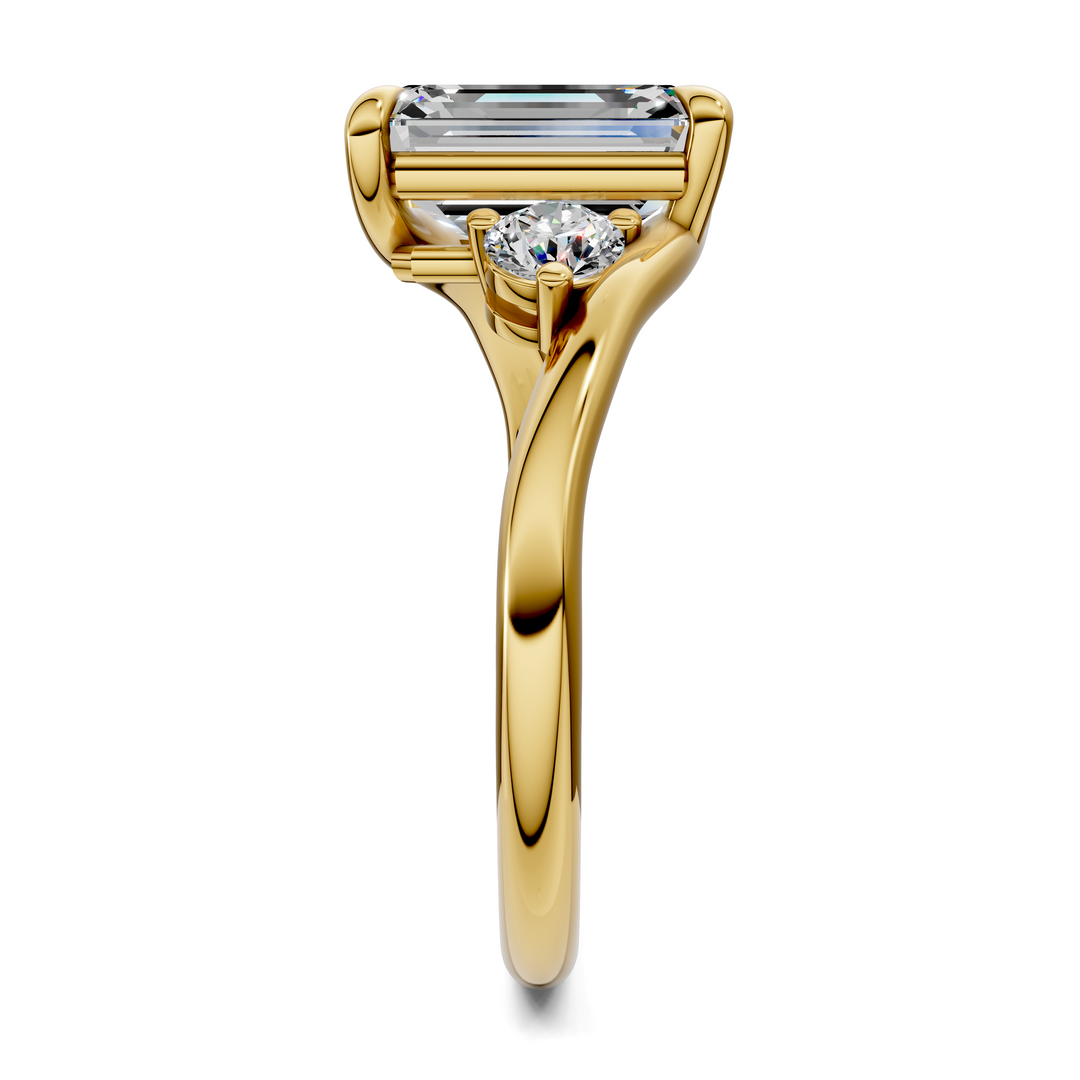 Tiara Bypass Three Stone Ring