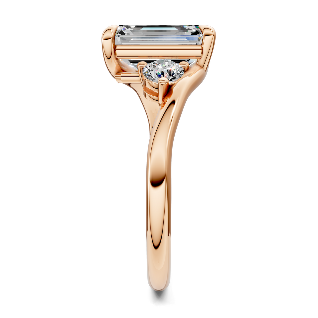 Tiara Bypass Three Stone Ring