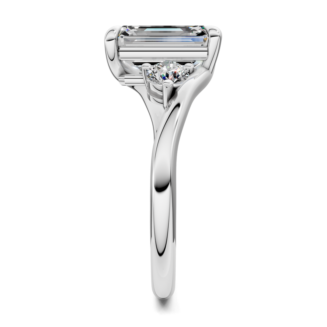 Tiara Bypass Three Stone Ring