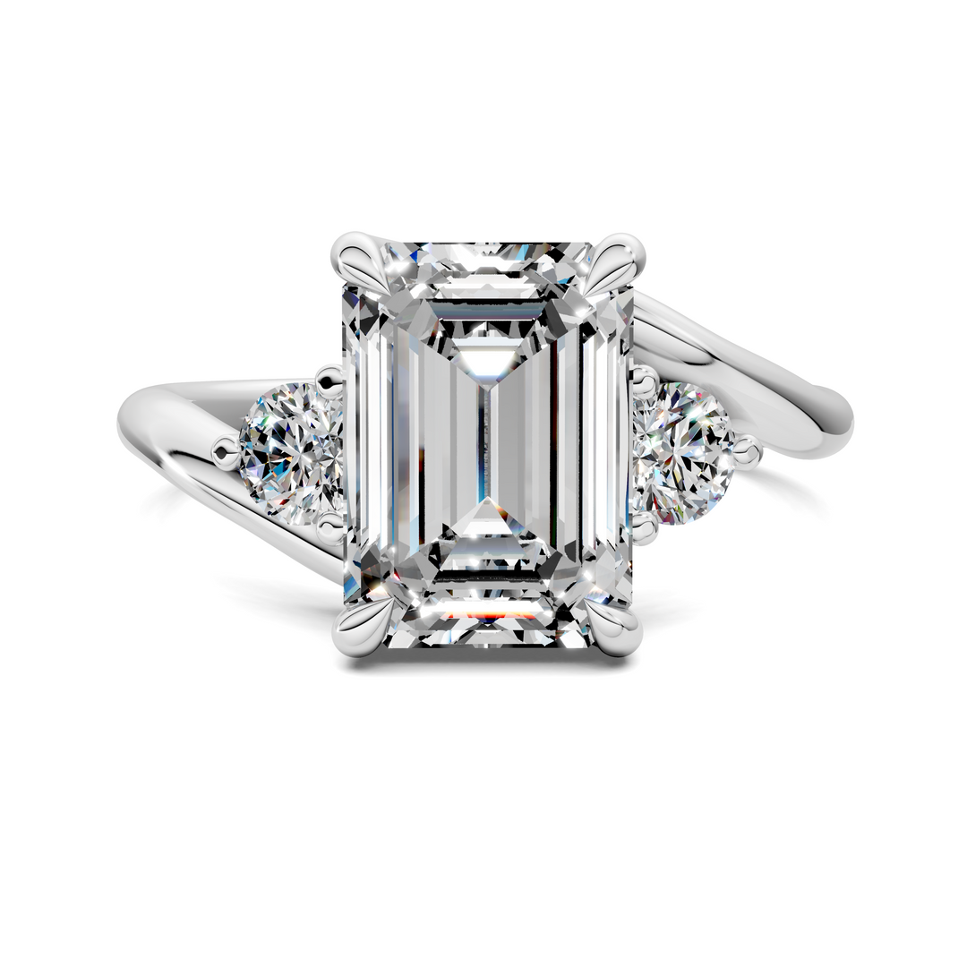 Tiara Bypass Three Stone Ring