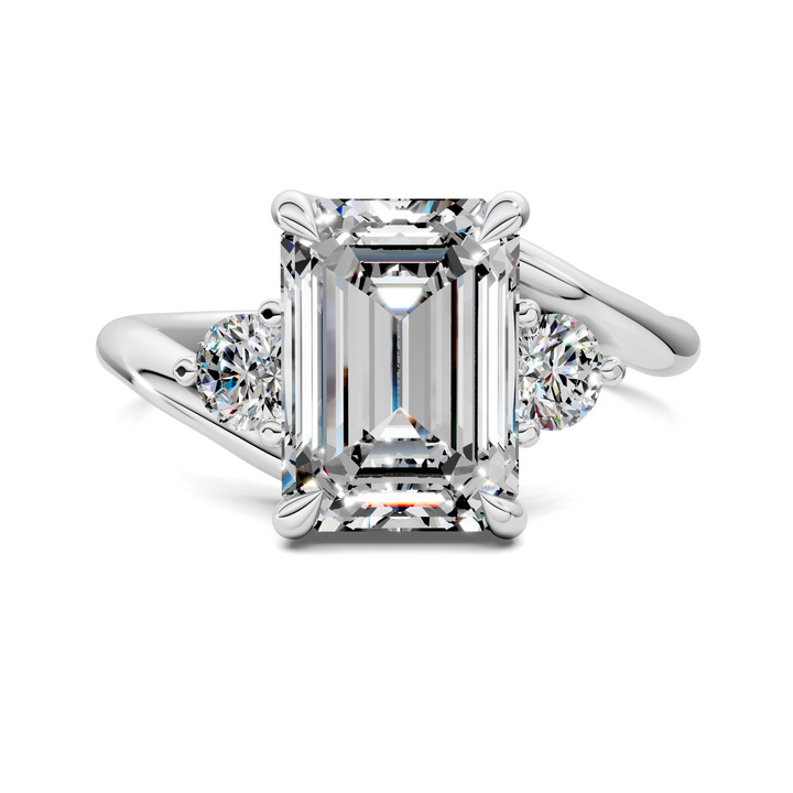 Tiara Bypass Three Stone Ring