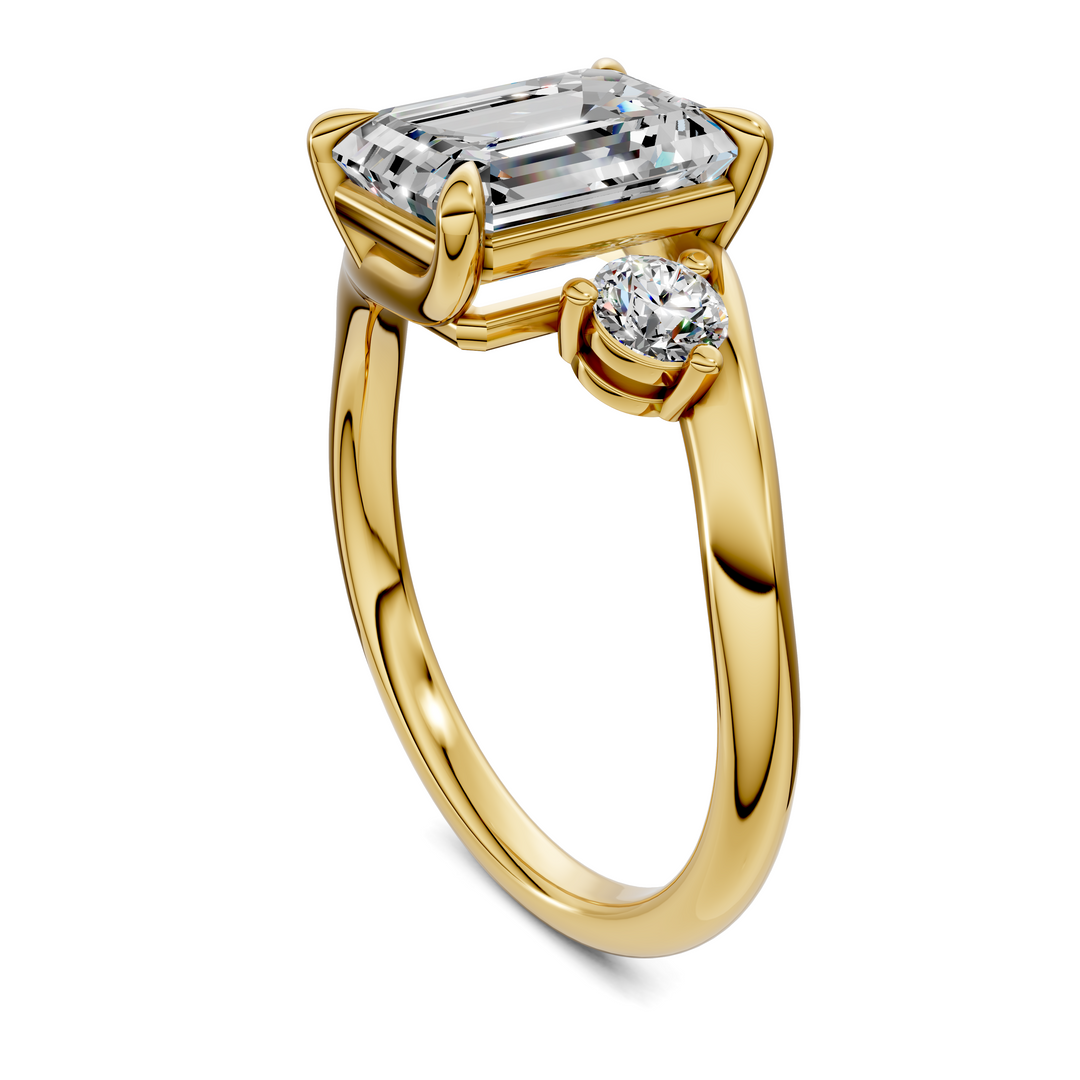 Tiara Bypass Three Stone Ring
