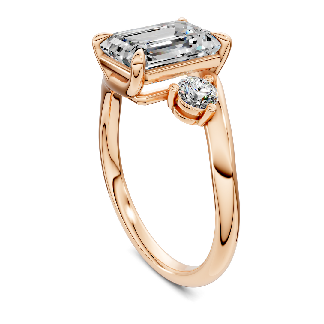 Tiara Bypass Three Stone Ring