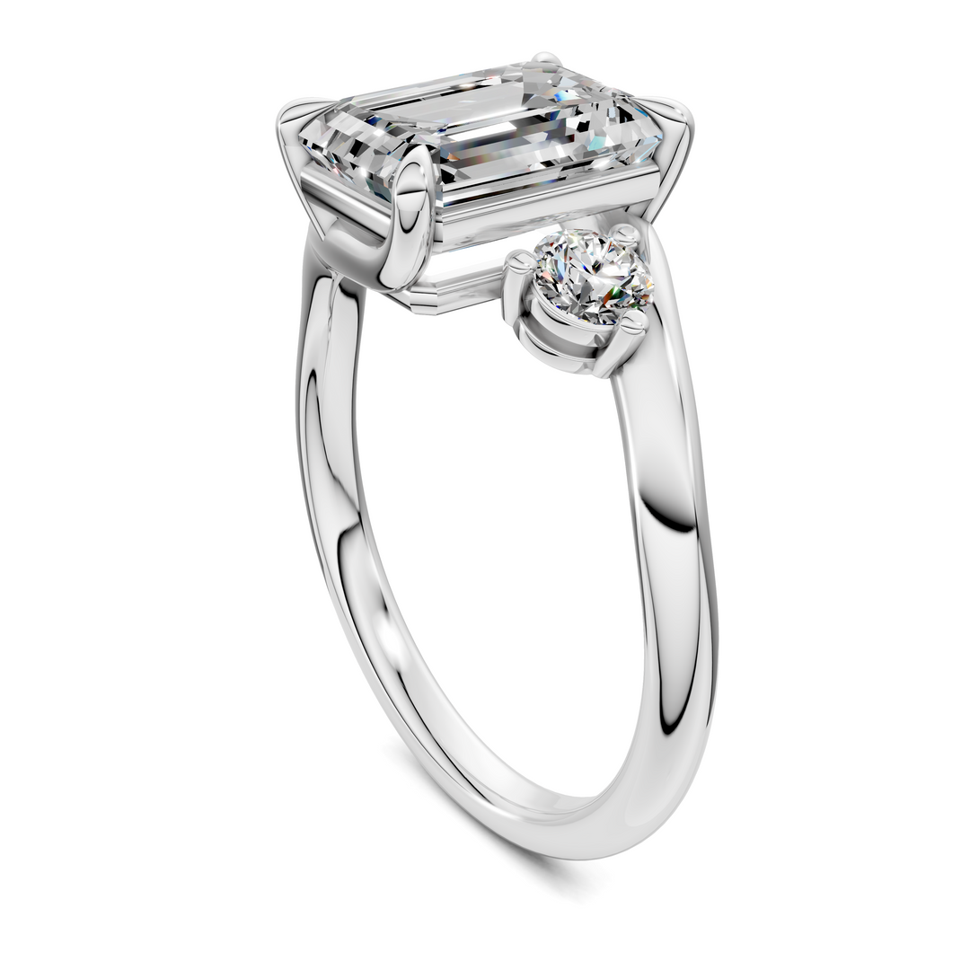 Tiara Bypass Three Stone Ring