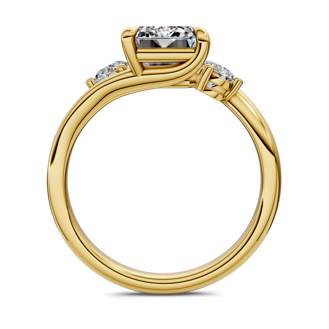 Tiara Bypass Three Stone Ring