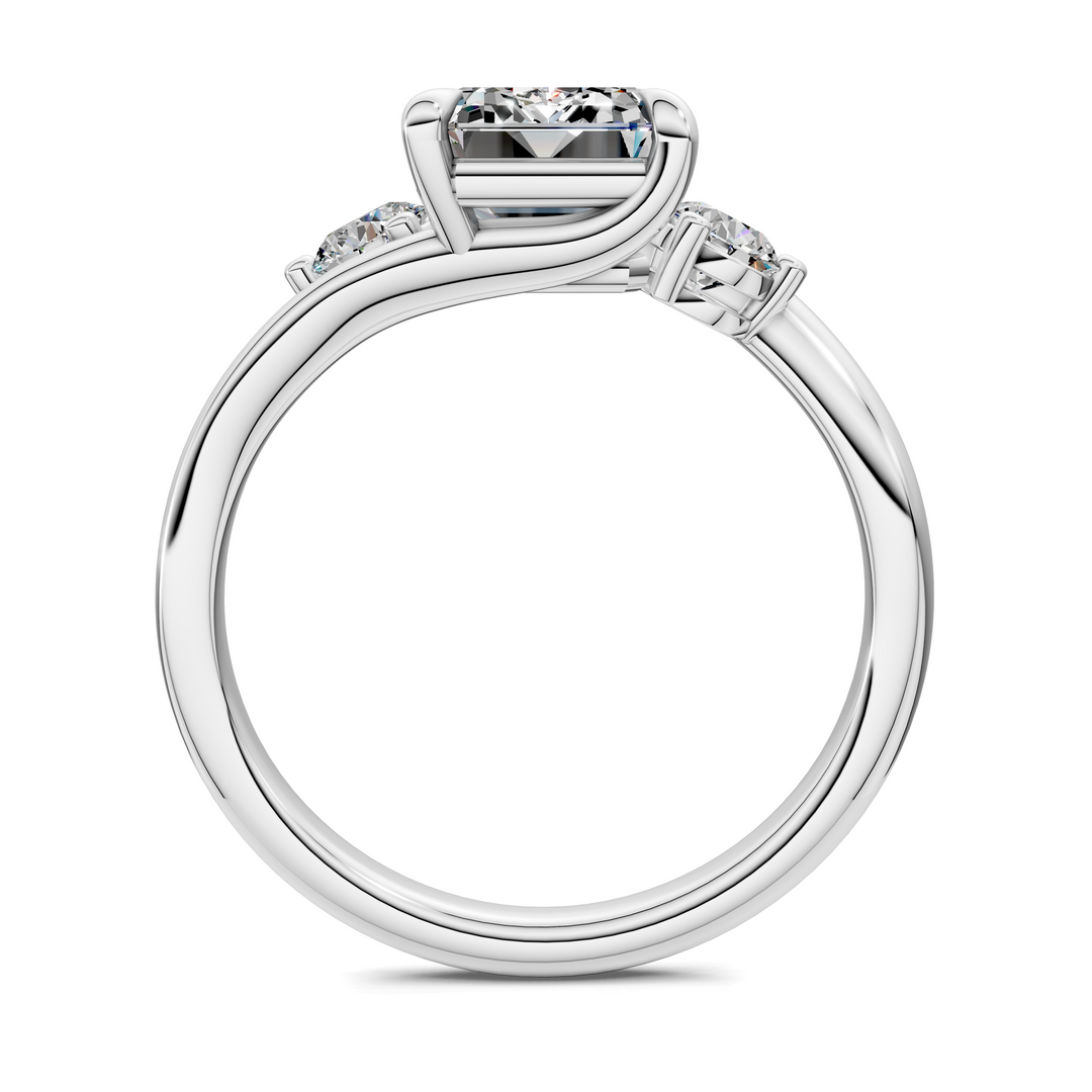 Tiara Bypass Three Stone Ring
