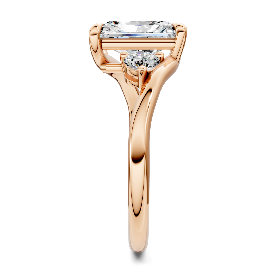 Tiara Bypass Three Stone Ring
