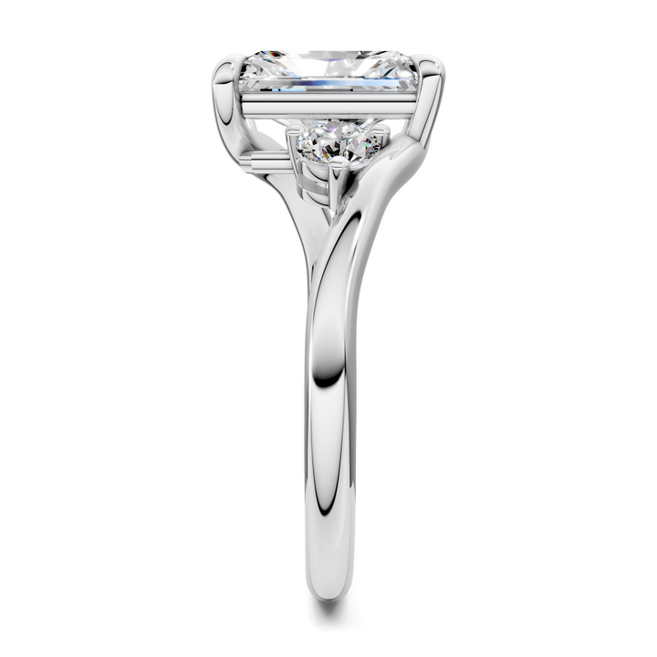 Tiara Bypass Three Stone Ring