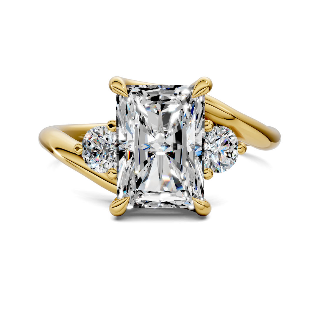 Tiara Bypass Three Stone Ring