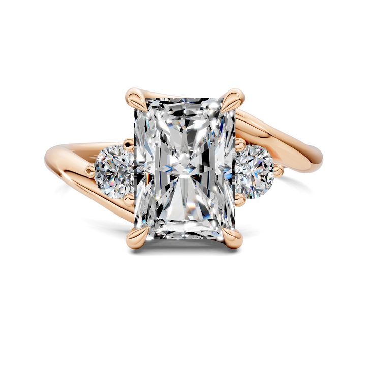Tiara Bypass Three Stone Ring