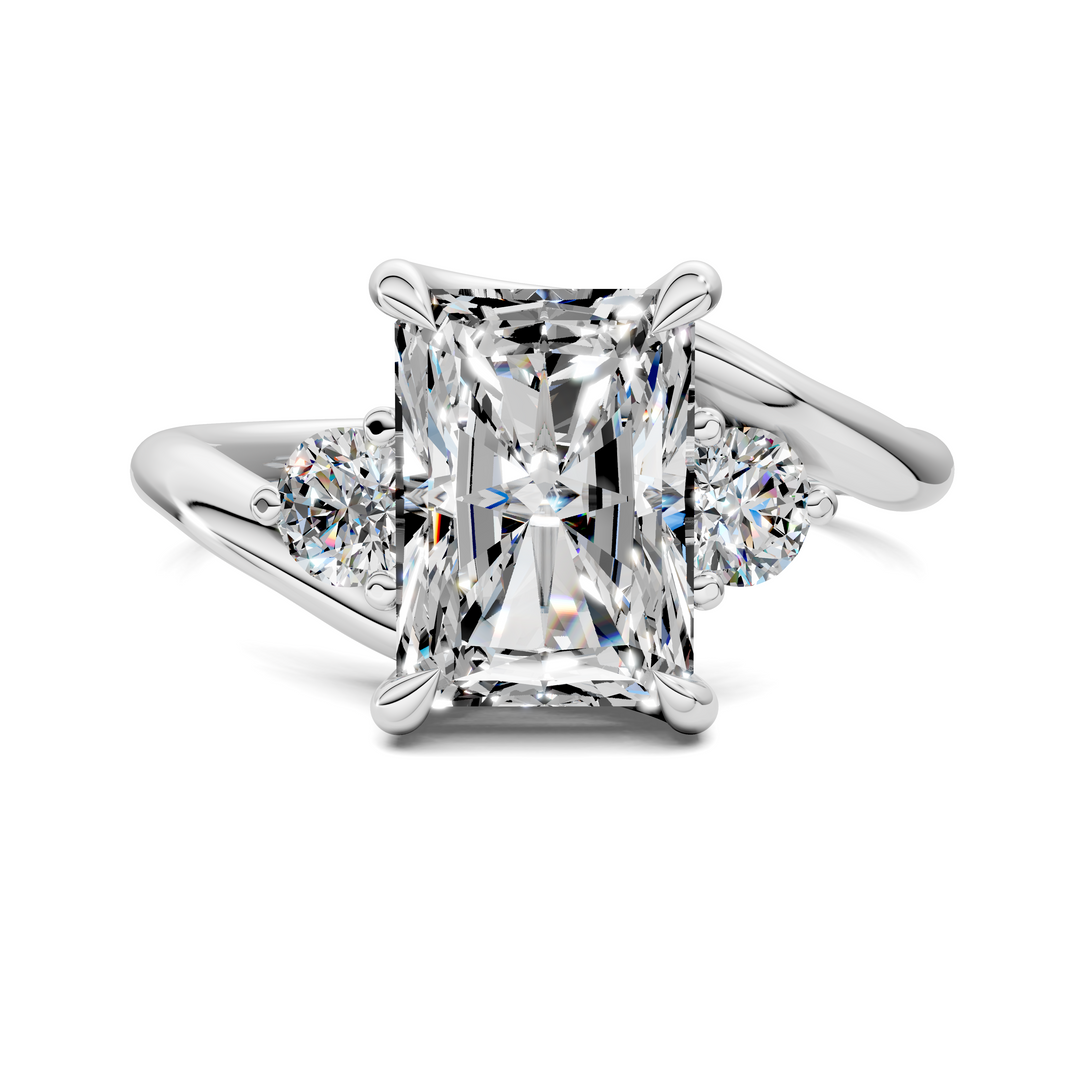 Tiara Bypass Three Stone Ring