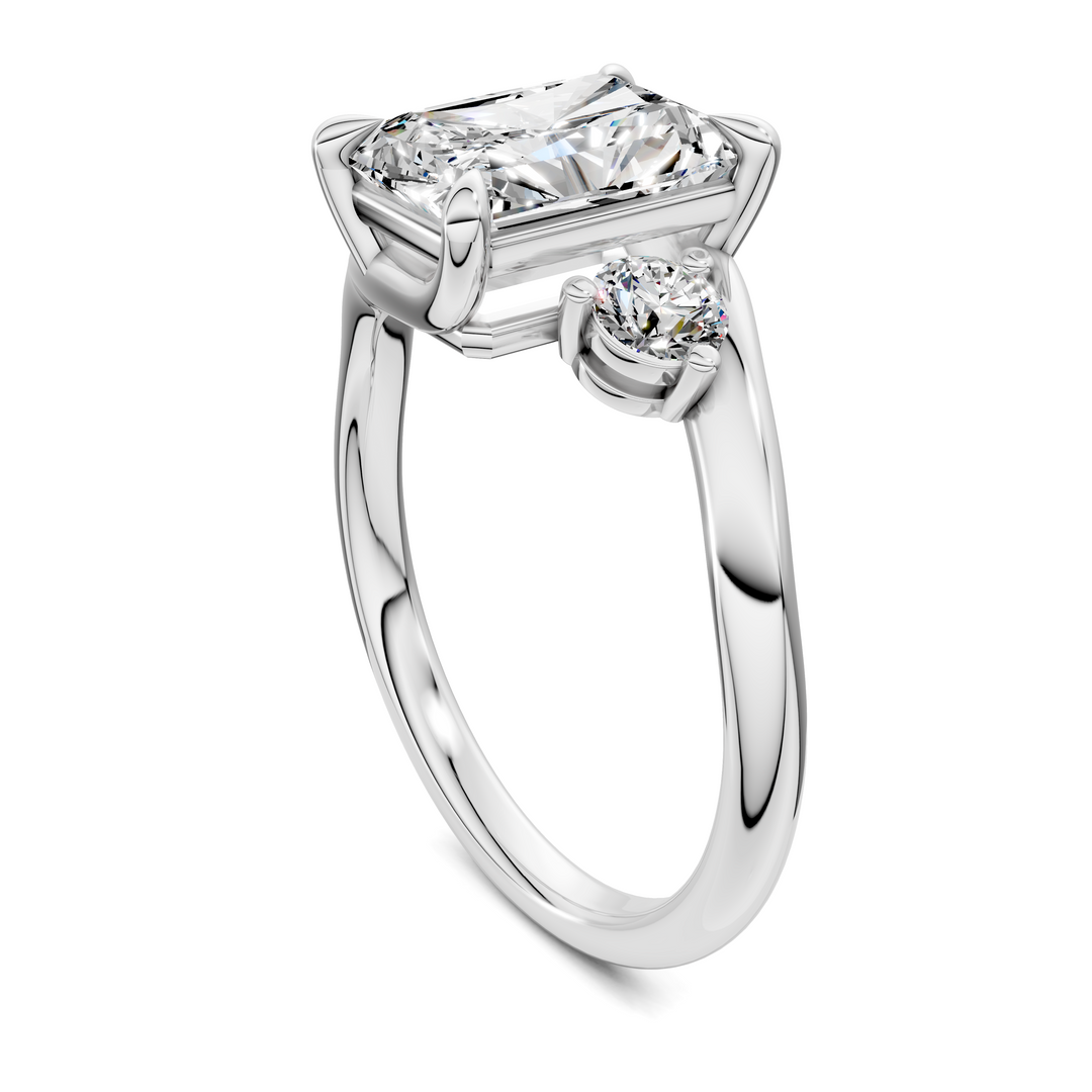 Tiara Bypass Three Stone Ring