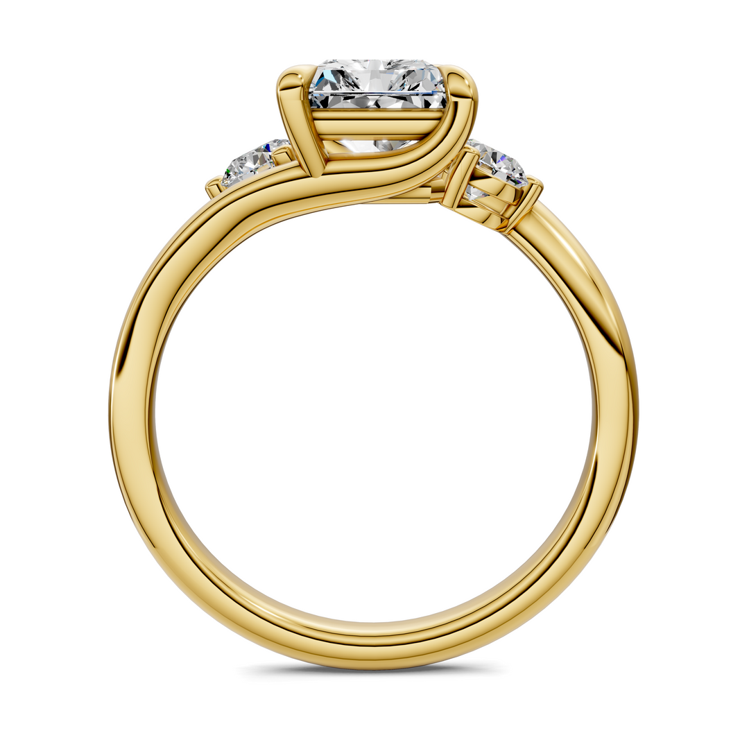Tiara Bypass Three Stone Ring