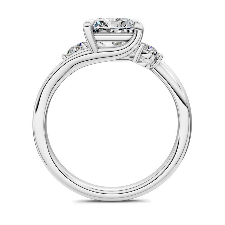 Tiara Bypass Three Stone Ring
