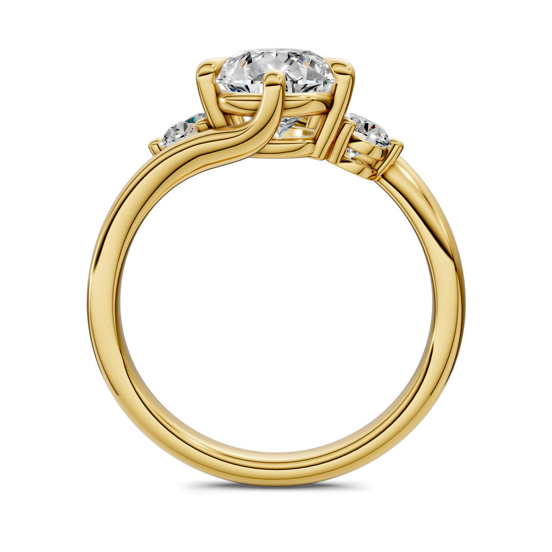 Tiara Bypass Three Stone Ring