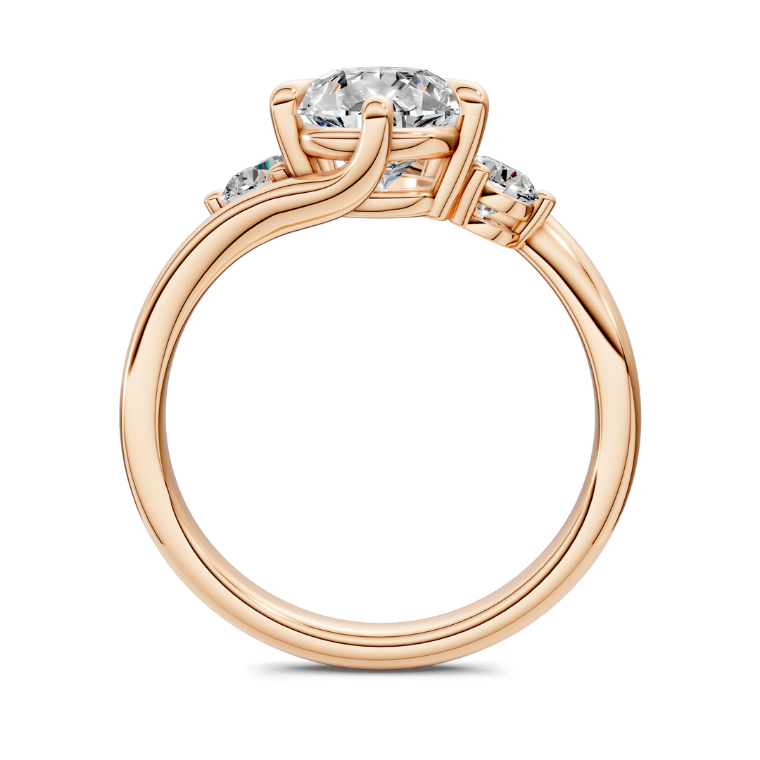 Tiara Bypass Three Stone Ring