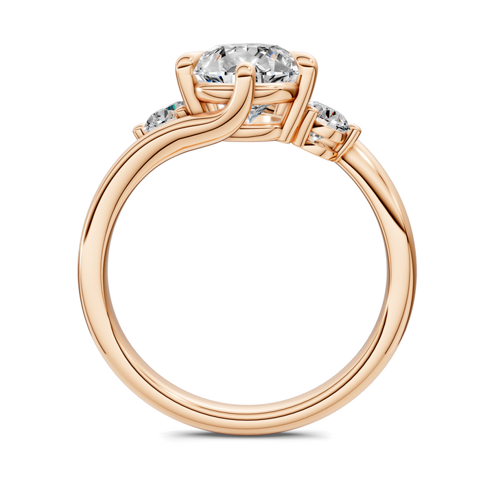 Tiara Bypass Three Stone Ring