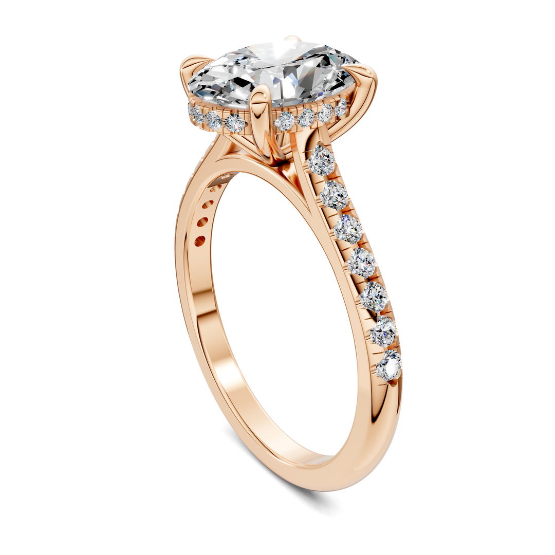 Hollie Hidden Halo Cathedral Pavé Ring