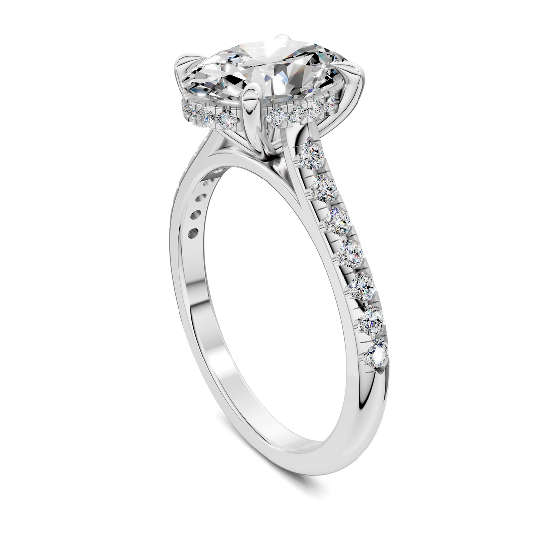 Hollie Hidden Halo Cathedral Pavé Ring