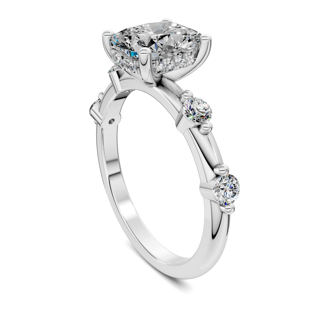Serena Hidden Halo Accent Ring Setting